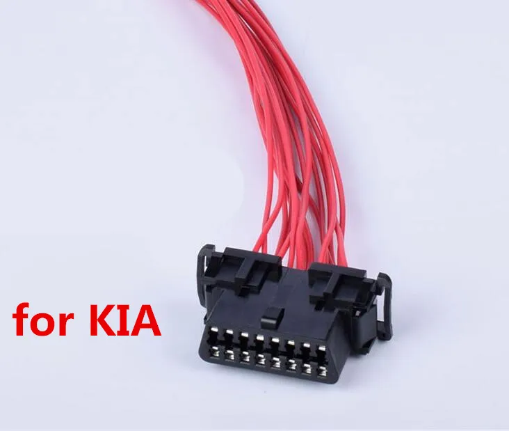 For kia Автомобильный диагностический разъем OBD с кабелем женский источник питания тест OBD2 16Pin гнездовой разъем для Toyota KIA VW - Название цвета: For kia