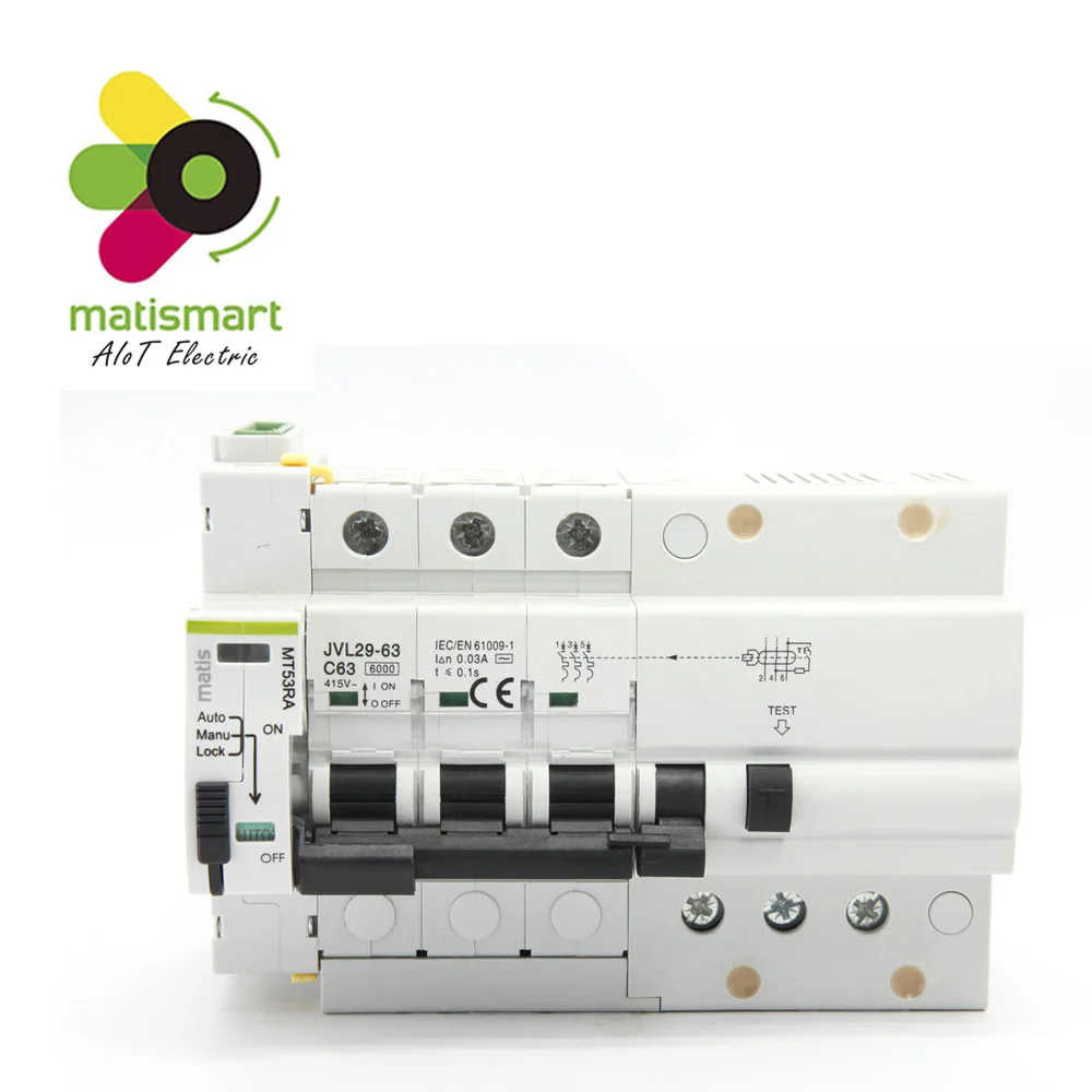 Matismart MT53RA повторный выключатель 3P RCBO 63A