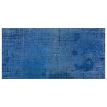 

Handmade Blue Vintage Overdyed Turkish Area Rug 130x266 Cm-4'3''X8'9''
