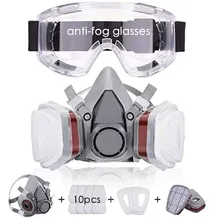 Kit de pulvérisation de peinture pour masque à gaz 15 en 1, respirateur 6200, cartouches en carbone, filtres à poussière 5n11, 10 pièces, Protection oculaire de sécurité, réparation de lunettes