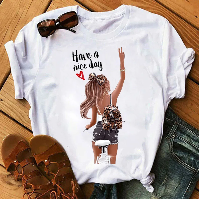 Fashion Women T Shirt Sunflower Girl Printed T Shirt Casual Black Tops 90s Ladies Girl Tee Shirt Female Harajuku Graphic T-shirt sport t shirt Tees