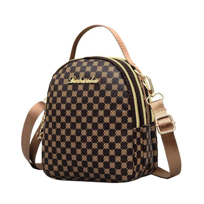 

New Fashion Print Bag Ladies Shoulder Bag Mini Style Messenger Bag Handbag With Zipper Fashion Small Backpack