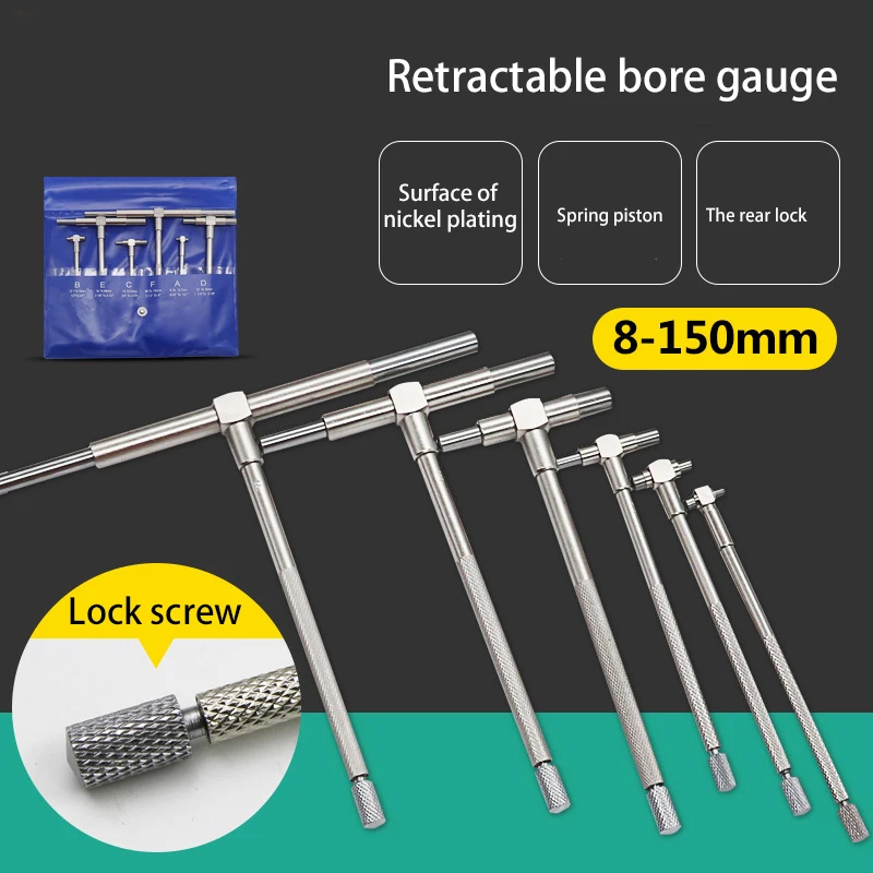 Регулируемый 6 шт. Телескопический Калибр 8-150 мм внутренний инструмент для измерения диаметра из углеродистой стали набор измерительных инструментов 1 комплект