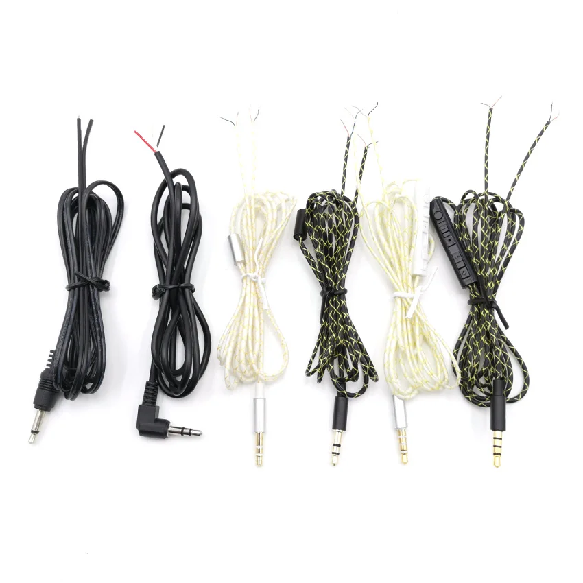 

10PCS DIY 2/3-Pole 4pole 3.5mm Jack Earphone Audio Cable Headphone Repair Replacement cable elbow DIY MP3 TPE fever wire