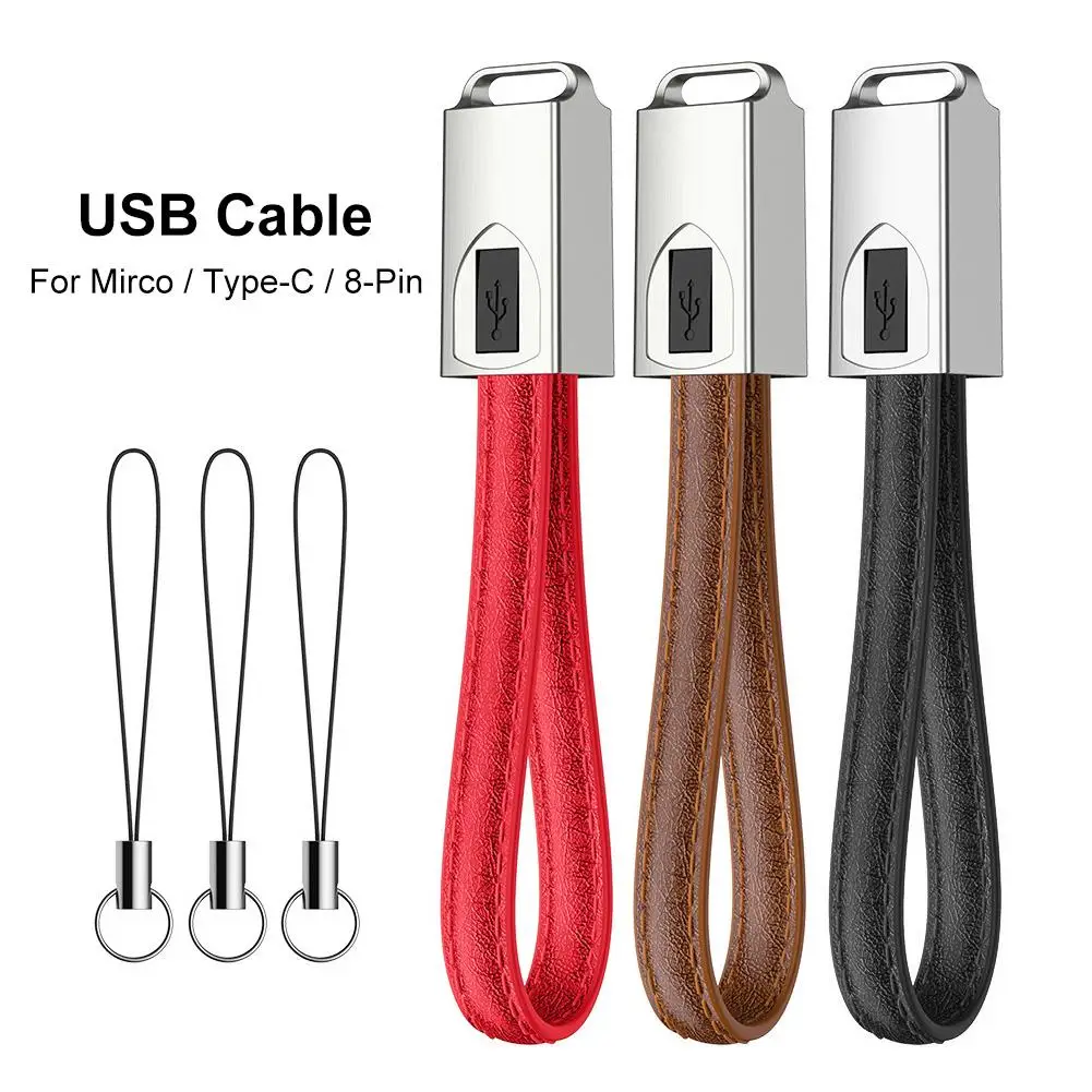 

Outdoor Portable Leather Mini Micro USB Bracelet Charger Data Charging Cable Sync Cord For iPhone6 6s Android Type-C Phone Cable
