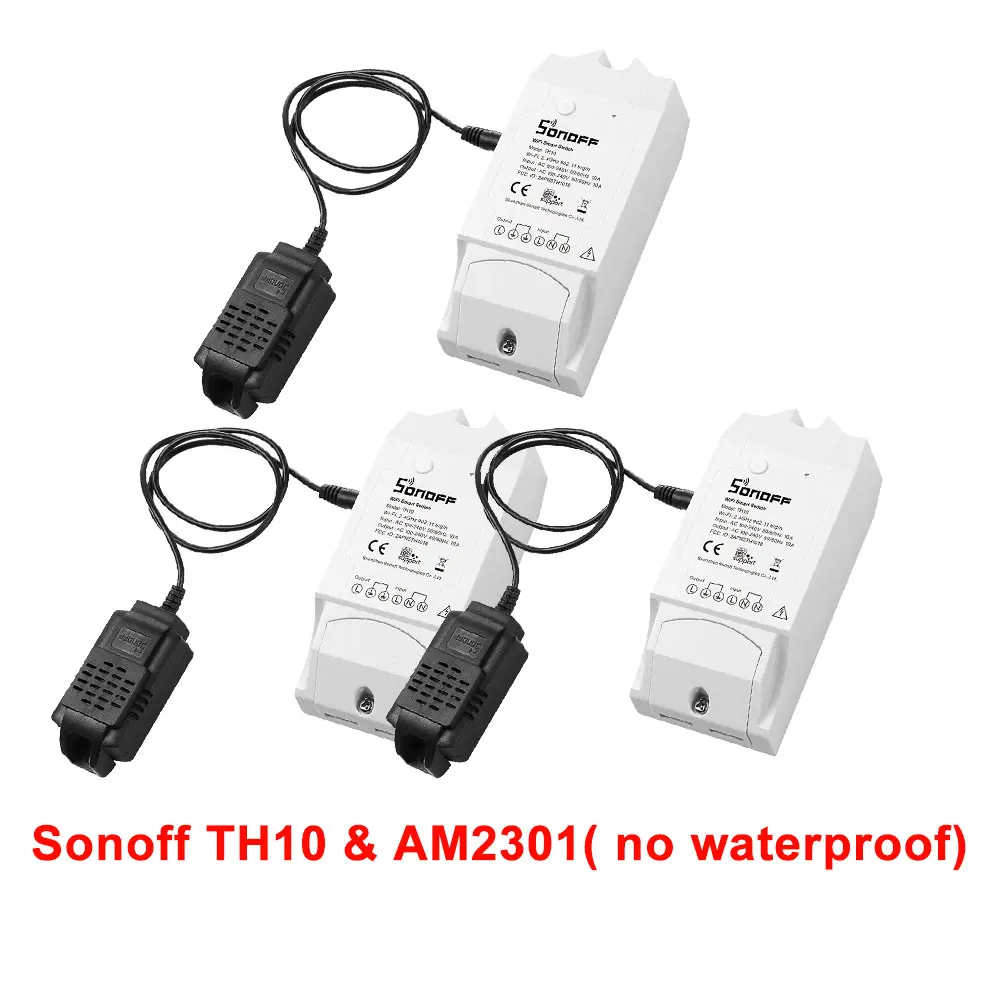 Itead 3 шт. Sonoff TH10 Wifi умный дистанционный переключатель управления Поддержка датчика контроля температуры и влажности работает с Alexa IFTTT - Комплект: 3PCS TH10 AM2301