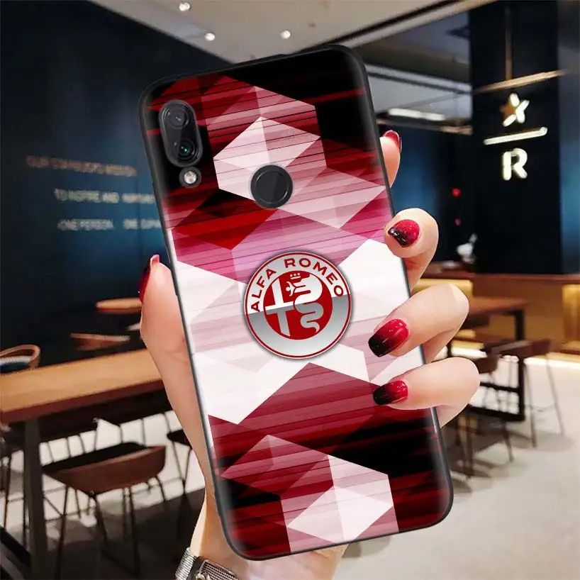 Черный чехол с логотипом Alfa Romeo для Xiao mi Red mi Note 8 7 7S 7A 6 S2 GO K20 Pro+ 6A mi 6X 5X A1 CC 9 8 мягкий чехол для телефона