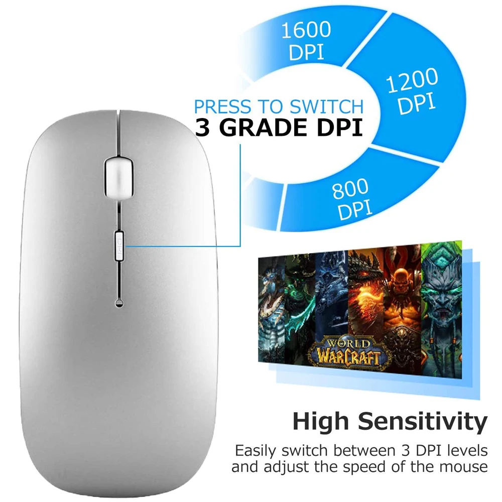 Russo Combo de Teclado Bluetooth e Mouse Ratos Ultra Fino sem Fio Mudo para Mac Ipad Iphone Ios Android Windows Smart tv - Imagem 6