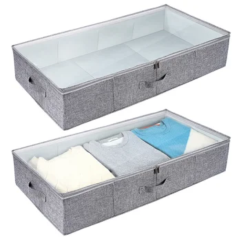 

Cabilock 2pcs Under-bed Storage Bag Eco-friendly Multi-functional Under Bed Clothes Organizers Zippered Underbed Storage Pouches