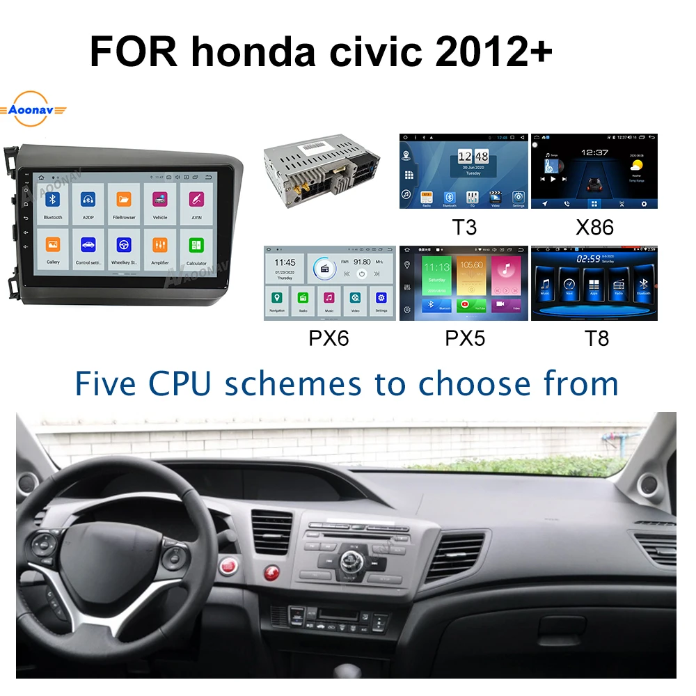 Автомагнитола 2 Din Android 10 0 для honda civic 2012 +|Мультимедиаплеер авто| |