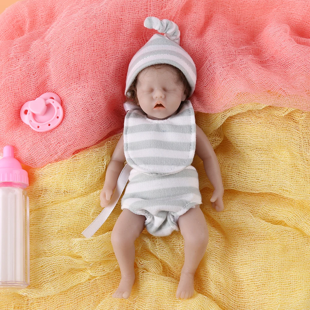 3.54'' Reborn Baby Boy Dolls Realistic Mini Lifelike Full Body Newborn Doll 