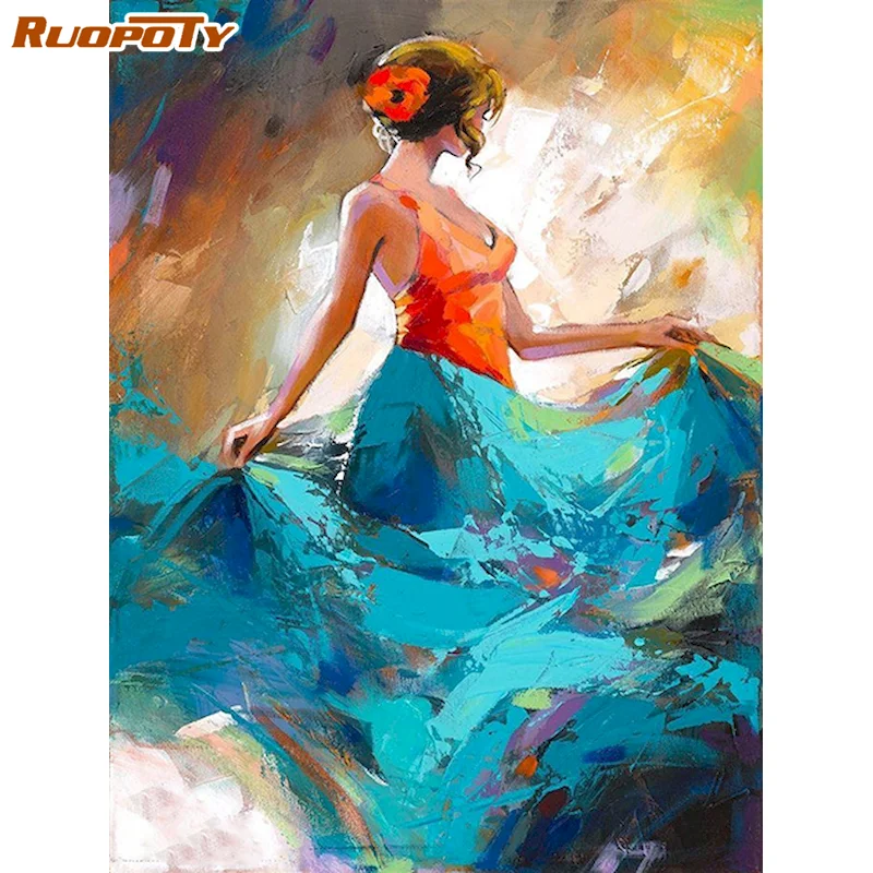 RUOPOTY Diamond Mosaic Women Picture Rhinestones Kits Painting Portrait Cross Stitch Bead Embroidery Handmade Home Decor | Дом и сад