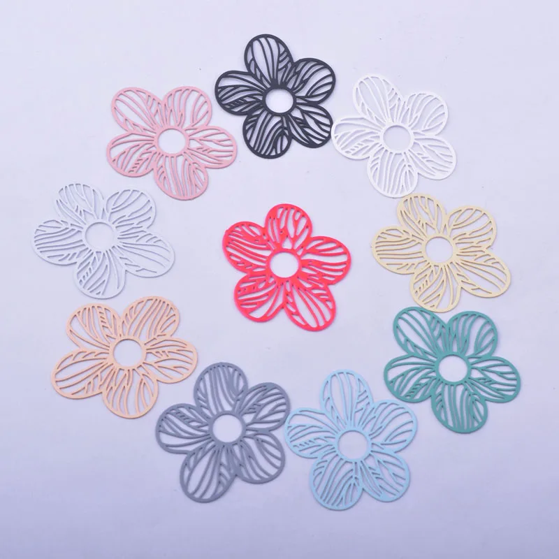 

50pcs AB6540 31*28mm Painted Flower Charm DIY Jewelry Earring Accessories