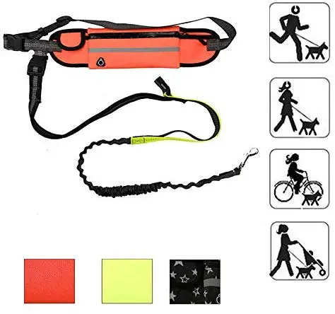 AIMENG поводок для собак Hands Free для бега, тренировочная ходьба, многофункциональная поясная сумка с регулируемым поясом и эластичным выдвижным