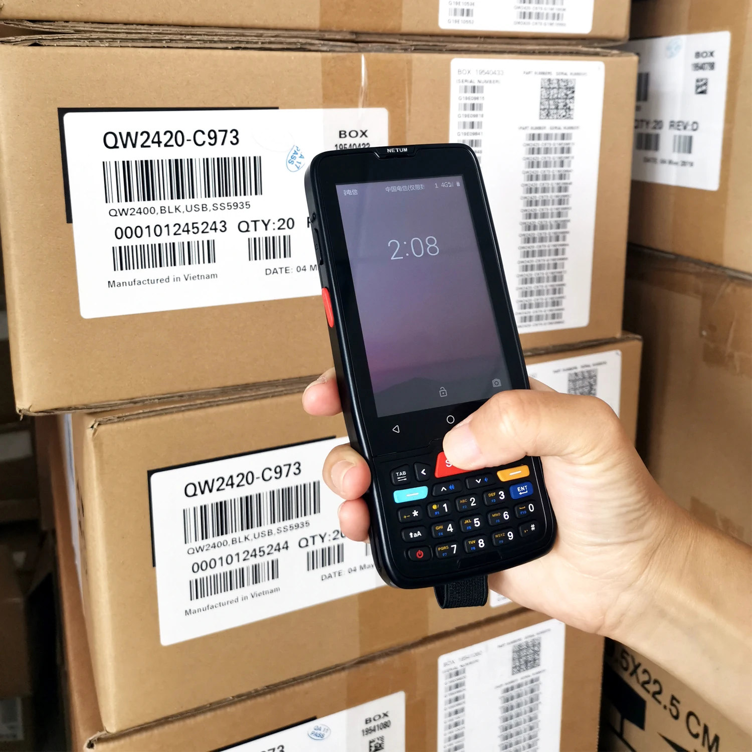 PDA Android Handheld 1D 2D Barcode Scanner Touch Screen Android Terminal Device with WIFI 4G GPS