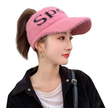 Плюшевая Кепка с козырьком, теплая Осенняя зимняя спортивная кепка без верха, бейсболка TS95