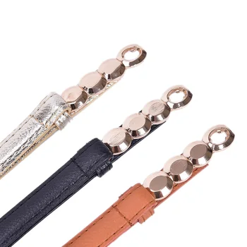 

Female Metal Plate Belts Thin Belts Women Ladies Buckle Belt Faux Leather Dress Waistband