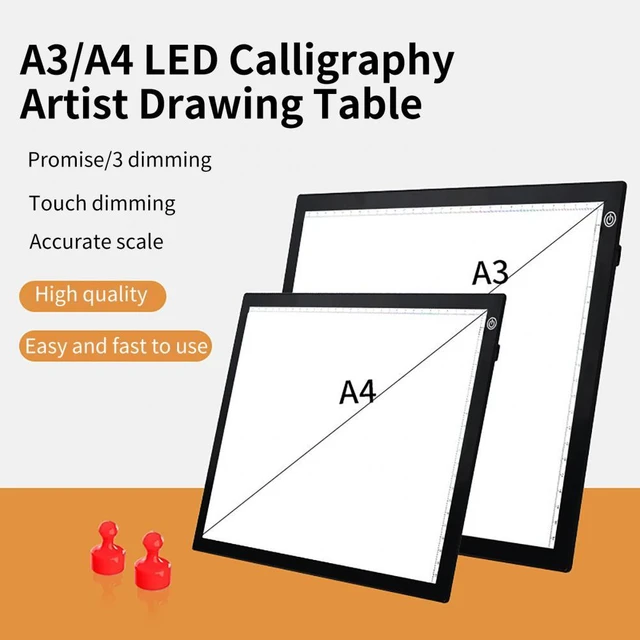 A3 A4 A5 Portable Tracing LED Copy Board Light Box Ultra Thin Dimmable  Brightness Artcraft Light Table Pad Board with Scale - AliExpress