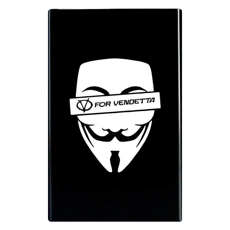 Металлический чехол для сигарет V-Vendetta V для маски вендетты, подарок для фанатов фильмов, производный продукт, раздвижная коробка для сигарет, аксессуары для курения - Цвет: V for Vendetta C