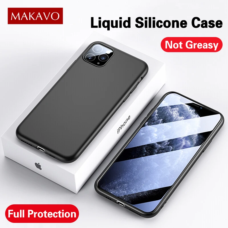 

For iPhone 11 Pro Max Case Soft Liquid Silicone Shockproof Back Cover For iPhone 11 Pro iPhone 11 Phone Cases Coque