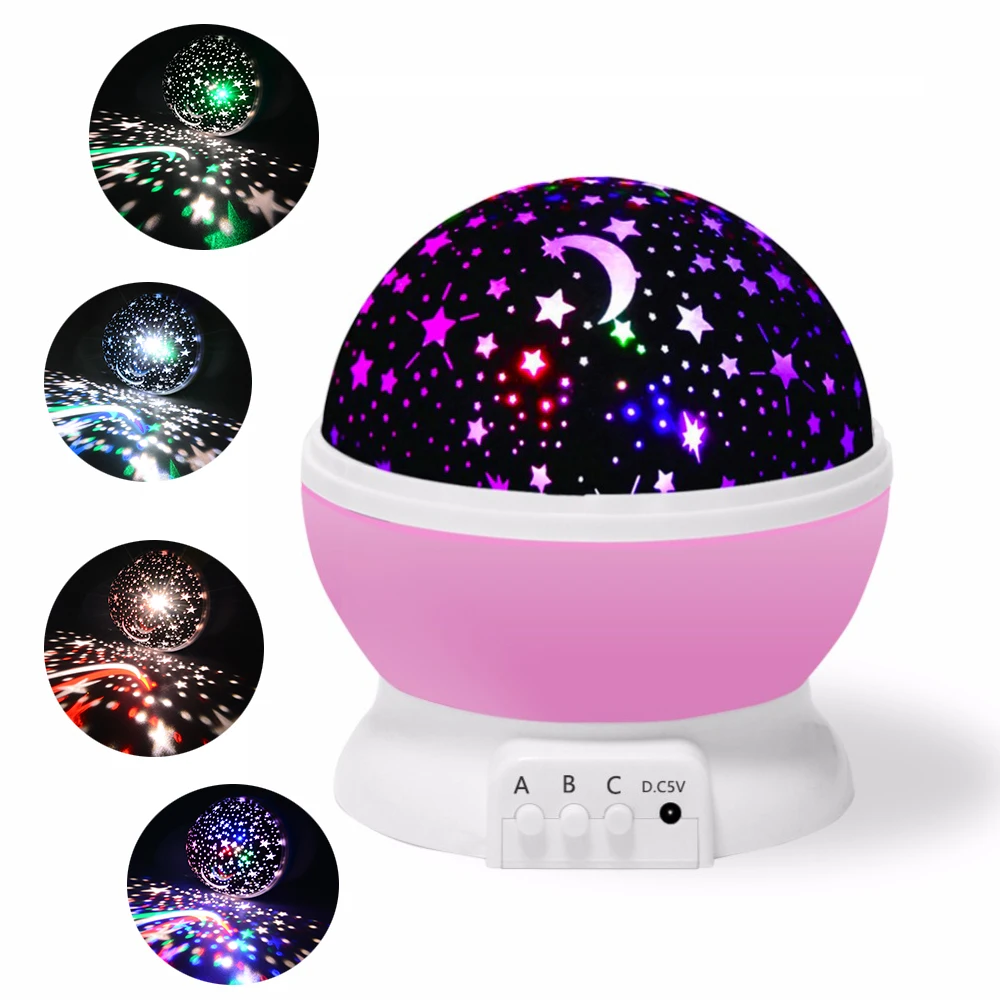 Звездное небо Проектор луна лампа Звездная ночь свет LED звезда lampara luna USB спальня