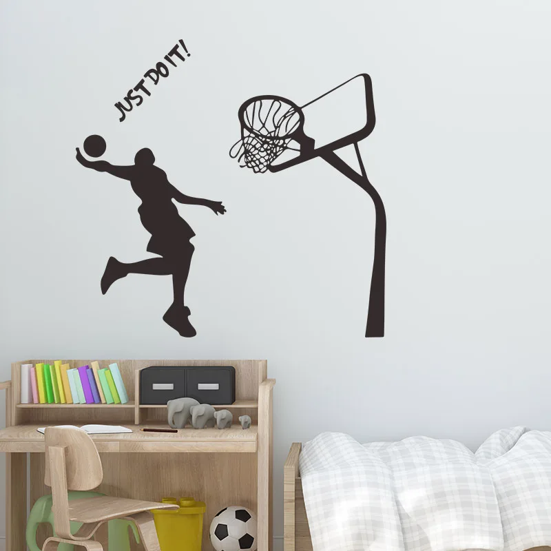Adesivo Decorativo jogador de basquete silhueta