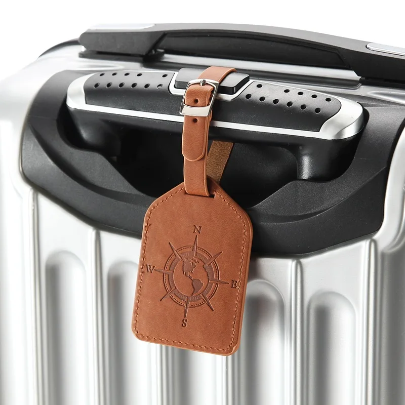 Компас кожаный чемодан багажная бирка сумка подвесные Сумки из натуральной кожи туристическая принадлежность таблички на багаж переносная бирка