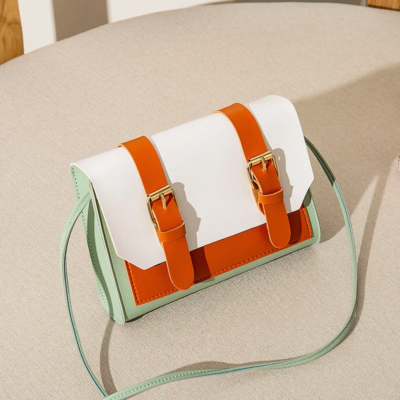 orange with green Женская модная Высококачественная сумка через плечо, Женская Милая Мини сумка через плечо, женские повседневные сумки для девушек, сумки-мессенджеры для улицы - Цвет: orange with green