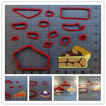

Food apple pie shape fondant cookie cutters for cake cupcake decorating 3D printed PLA
