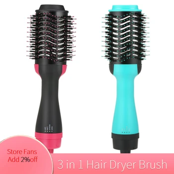 

3 in 1 Electric Hair Dryer and Volumizer Hair Curling Iron Rotating Brush Hairdryer Hairstyling Tools hot-air brush Hair Curler