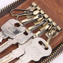 Многоцветная Ретро Повседневная сумка для ключей из искусственной кожи с двойной молнией винтажная мужская сумка для ключей от машины Новое поступление Мода
