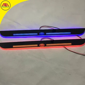 

White red blue Lights moving door scuff plates welcome pedal strip threshold door sill protective pedal for Land rover Discovery