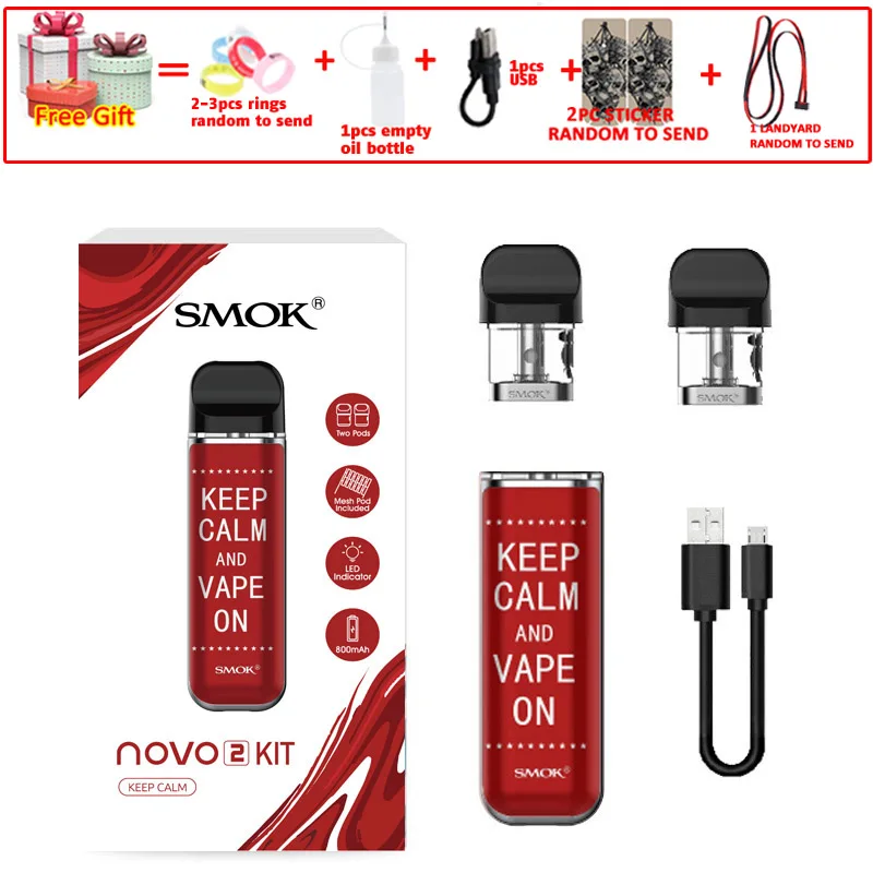 SMOK pod starter kit SMOK novo 2 kit cobra covered vape pen kit с 450 мАч встроенным аккумулятором 2 мл емкость pod system kit - Цвет: keep calm