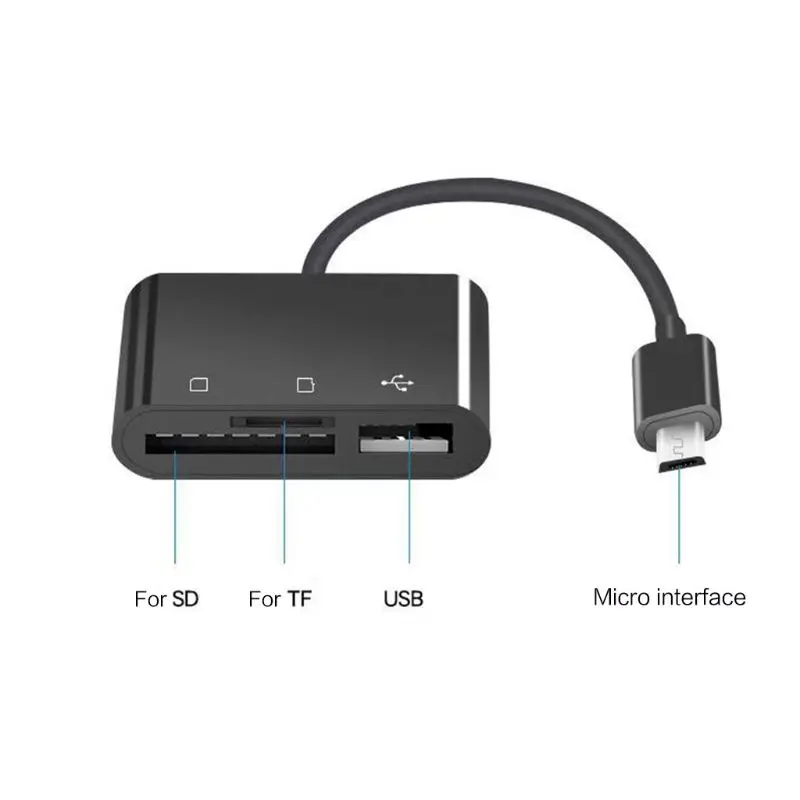 Многофункциональный 3 в 1 Micro USB кард-ридер адаптер Поддержка Micro SD/TF карты для мобильного телефона мышка с камерой флэш-накопитель устройства