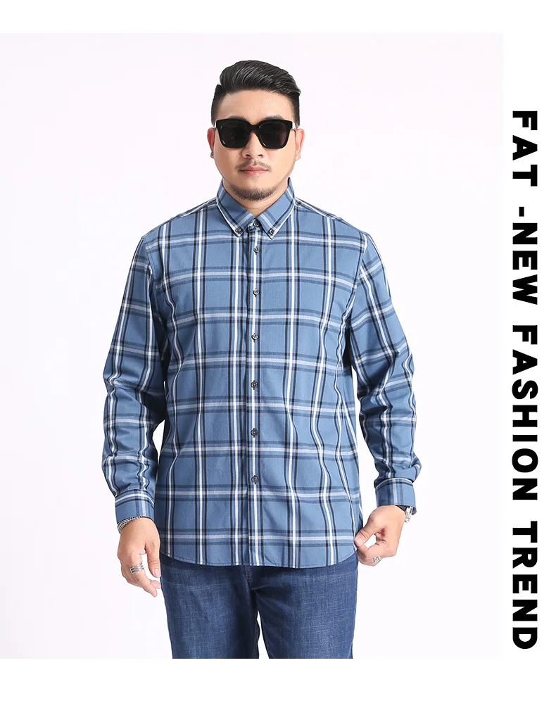 5xl 6xl 7xl 8xl Новинка плюс размер клетчатая Повседневная рубашка мужской с длинными рукавами новая весенняя деловая большая Высококачественная модная