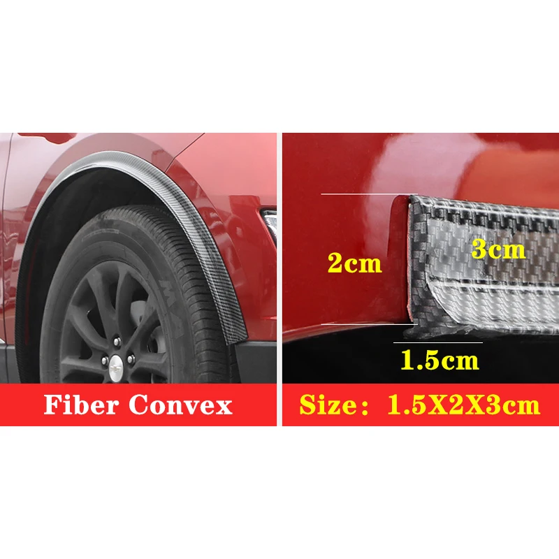 Автомобильные универсальные колеса для бровей автоматический брызговик крыло Колеса губы тела комплект протектор крышки брызговик длиной 1,5 метров - Цвет: Fiber Convex 3cm X1