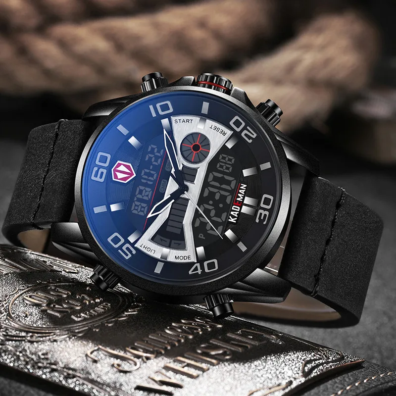 Высокое качество Мужские часы 3ATM спортивные Роскошный светодиодный дисплей