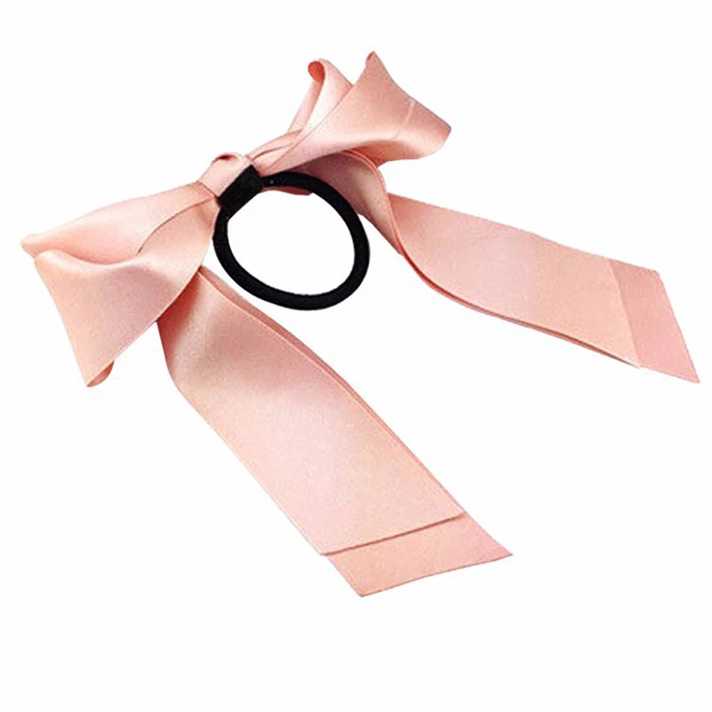 hair clips for long hair Women Bow Hair Accessories Cute Elastic Rubber Bands Satin Ribbon Hair Bow Scrunchies Ponytail Holder For Women Girls Hair hair clips for thick hair Hair Accessories