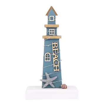 

1Pc Lighthouse Adornment Shiny Durable Wooden LED Lighthouse Ornament Lighthouse Adornment Lighthouse Model for Home Office