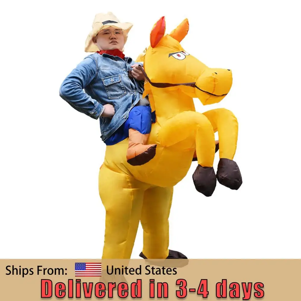 Взрослый детский надувной костюм лошади костюмы на Хэллоуин для мужчин езда