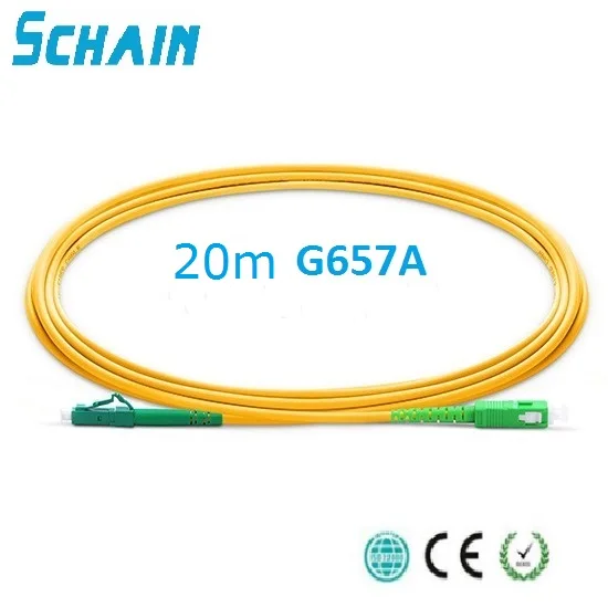 

Ftth SC LC Patchcord 20m optical fiber Patch cord 2.0mm PVC G657A Fiber Jumper Simplex SM FTTH Optic Cable SC APC to LC APC