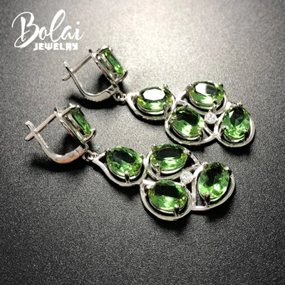 diaspore Bolaijewelry, большие серьги из зултанита, серебро 925 пробы, драгоценный камень с изменением цвета, хорошее ювелирное изделие, лучший подарок для женщин на свадьбу - Цвет камня: diaspore