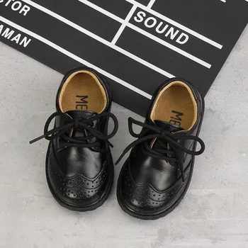 

Children's Leather Shoes New Leather Wedding Dress Shoes For Boys Brand Children Black Wedding Shoes Boys Formal Flat Heel Shoes
