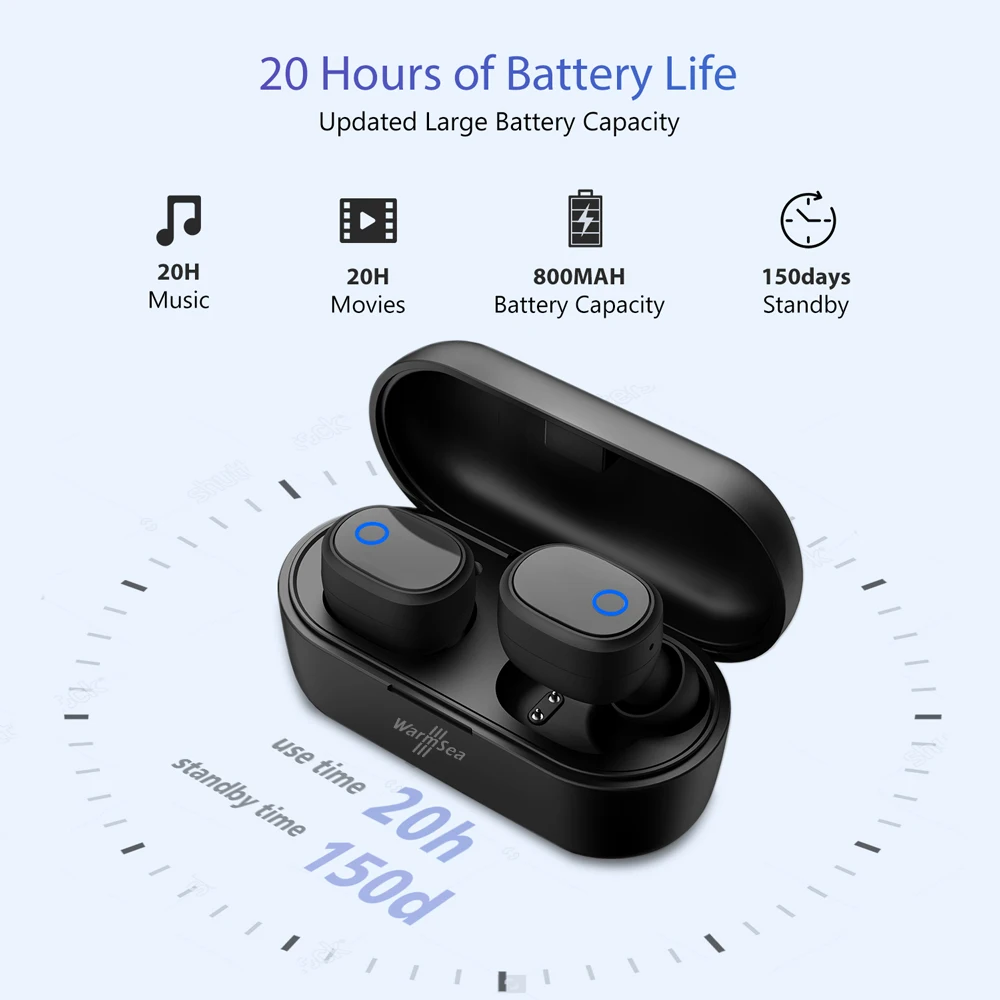 Беспроводные наушники вкладыши Bluetooth TWS 5 0 Спортивная гарнитура с микрофоном для