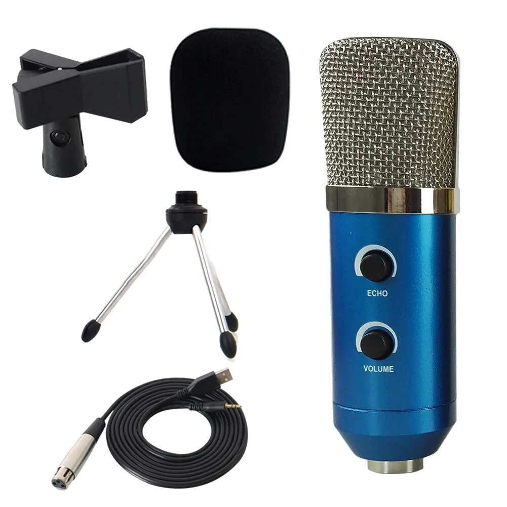 

Professional USB Condenser Microphone with Tripod for Video Recording Karaoke Studio PC OD889