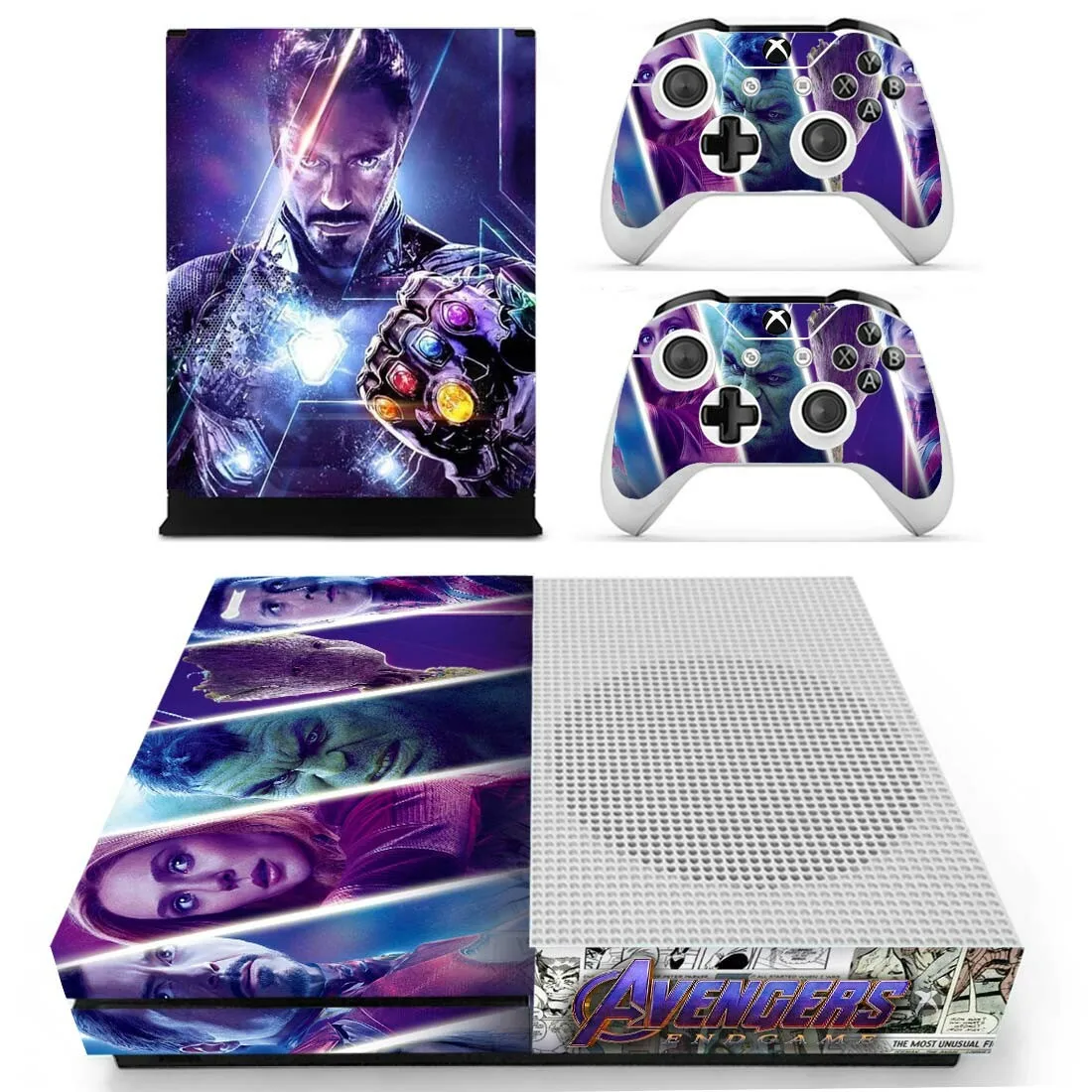 Мстители, эндгейм, наклейка, Обложка для Xbox One S консоли и Kinect и 2 контроллеров для Xbox One, тонкая кожа, наклейка s, винил