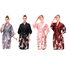 4 вида цветов, японское кимоно, пижамы, японская одежда, вечернее платье, пижама юката, кимоно, халат, модная ночная рубашка с журавлем, пижамы