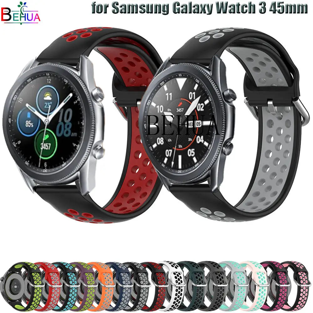 

22mm WatchBand Strap For Samsung Galaxy Watch 3 45mm / Galaxy 46mm Smart Silicone WristBand For Samsung Gear S3 Bracelet belt