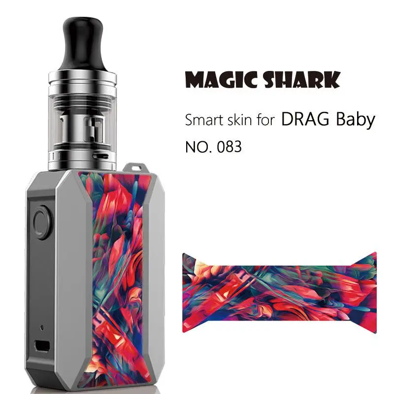 Волшебная Акула мечтательная Медуза Череп Паук женщина кожа Vape ультра тонкий чехол наклейка пленка для Voopoo Drag Baby Trio - Цвет: 083