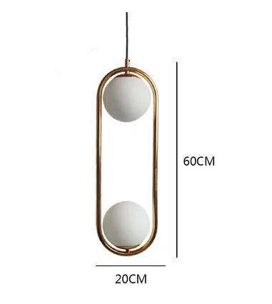 20X60CM GOLD Современный Креативный Овальный дизайн Led подвесной светильник Арт Лофт Латунь Столовая Кофейня Бар прикроватные декоративные огни светильники - Цвет корпуса: 20X60CM GOLD